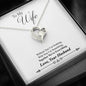 Husband To Wife Anniversary Matching Couple Message Box + Heart Pendant Necklace