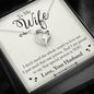 To My Wife From Husband Inspiration Message + White Gold Plated Heart Pendant Necklace