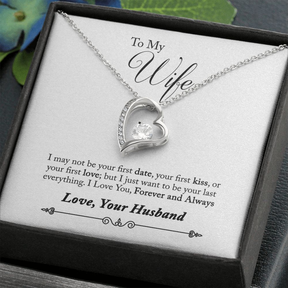 Husband To Wife Gift Forever & Always Yours Message Box + Heart Pendant Necklace