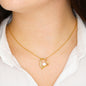 Husband To Wife Stronger + White Gold Plated Heart Pendant Necklace