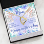 Mother's Day Necklace with Blue Flowers and Lovely Message Card