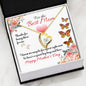 Best Mom Ever There For Me - Big Hug And Kiss - Happy Mother's Day Pendant Necklace (White Heart)