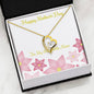 Mother's Day - Gift For Mom Heart Necklace Red Flowers Lovely Message Card