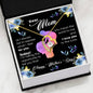 Mother's Day - Mom Necklace Flowers and Lovely Black Background Message Card Gift