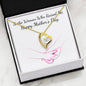 Mother's Day - Mom Necklace with Flowers and Lovely Message Card with Hands Gift