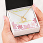 Mother's Day - Gift For Mom Heart Necklace Red Flowers Lovely Message Card
