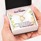 To My Bonus Daughter From Mom Stepmom Dad Stepdad Message Heart Pendant Necklace