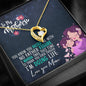 Mother's Day from Daughter Love You - Message Box Heart Pendant Necklace