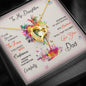 To my Daughter from Dad I Love You - Message Box Heart Pendant Necklace