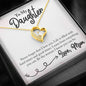 To My Daughter from Mom - Lovely Message Box Heart Pendant Necklace