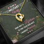 Militery Wife Married from Husband - Message Box Heart Pendant Necklace
