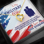 To My Milatary Wife - Message Box Heart Pendant Necklace