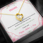 Mother Day Faith Hope and Love - Message Box Heart Pendant Necklace