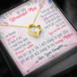 To My Daughter From Mom White Gold Plated Heart Pendant and Lovely Message Card Birthday Gift