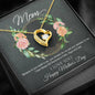 Mothers Day Thank You Flowers - Message Box Heart Pendant Necklace