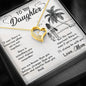Daughter from Mom Love - Message Box Heart Pendant Necklace