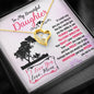 To My Daughter From Mom, Kindness Proud Special Message Heart Pendant Necklace