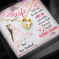 Husband To Wife Stronger + White Gold Plated Heart Pendant Necklace