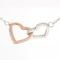 To My Daughter From Mom Birthday Gift, There For You Pendant Necklace (2 Hearts)