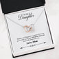 To My Daughter From Mom Birthday Gift, There For You Pendant Necklace (2 Hearts)