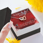 Firefighter Wife From Husband Interlocking Hearts Necklace Pendant Message Box