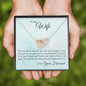 Wife Interlocking Hearts Pendant Necklace Jewelry Women Message Box Gift