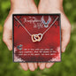 Firefighter Wife From Husband Interlocking Hearts Necklace Pendant Message Box