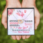 Wife Husband Interlocking Hearts Necklace Pendant Meaningful Message Box Gift