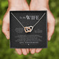 Wife From Husband Interlocking Hearts Message Box Necklace Pendant Gift
