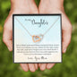 Daughter Interlocking Hearts Necklace Pendant Jewelry Women Message Box Gift