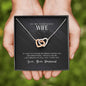 Gorgeous Wife from Husband Interlocking Hearts Pendant Necklace Message Box Gift