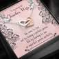 Teacher Wife Interlocking Hearts Necklace Pendant Message Box Gift