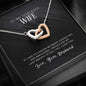 Gorgeous Wife from Husband Interlocking Hearts Pendant Necklace Message Box Gift