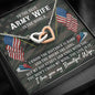 Best Army Wife Gift Husband Interlocking Hearts Pendant Necklace Message Box