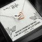 Wife Husband Interlocking Hearts Pendant Necklace Inspirational Message Box Gift