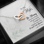 Wife Husband Interlocking Hearts Pendant Necklace Meaningful Message Box Gift
