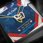 Military Wife from Husband Interlocking Hearts Message Box Pendant Necklace Gift