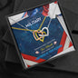 Military Wife from Husband Interlocking Hearts Message Box Pendant Necklace Gift
