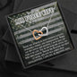 Air Force Army Wife Interlocking Hearts Necklace Pendant Women Message Box
