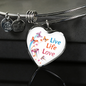 Live Life Love Butterfly Heart Shape Necklace - Freedom Look