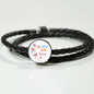 Live Life Love Woven Double-Braided Real-Leather Charm Bracelet (Circle) - Freedom Look
