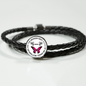 Butterflies Are The Heaven Sent Kisses Of An Angel Woven Double-Braided Real-Leather Charm Bracelet (Circle) - Freedom Look
