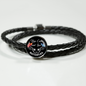 Keep Calm And Love Butterflies Woven Double-Braided Real-Leather Charm Bracelet (Circle) - Freedom Look