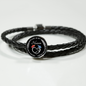 When A Butterfly Appears In My Yard It's A Visitor From Heaven Woven Double-Braided Real-Leather Charm Bracelet (Circle)