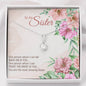 Sister Flower Heart Jewelry Pendant Necklace Women Message Box Gift