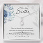 Sister Heart Jewelry Necklace Pendant Women Message Box Gift