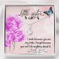 Little Sister Heart Jewelry Necklace Pendant Women Message Box Gift