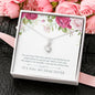 Sister Flower Heart Jewelry Necklace Pendant Women Message Box Gift