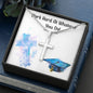 Cross Engraved Pendant Necklace Jewelry Men Women Chain Graduation Gift
