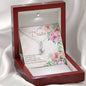 Sister Flower Heart Jewelry Pendant Necklace Women Message Box Gift